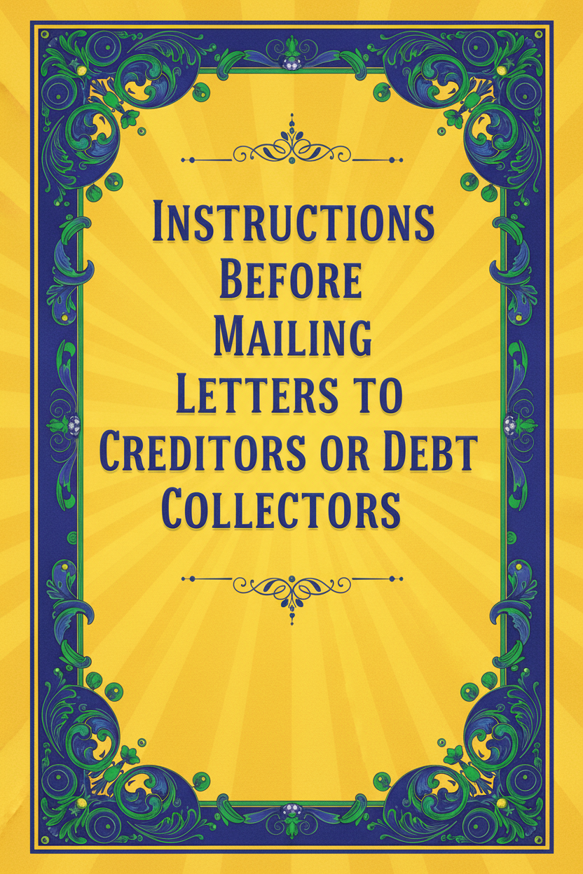 INSTRUCTIONS BEFORE MAILING LETTERS TO CREDITORS OR DEBT COLLECTORS