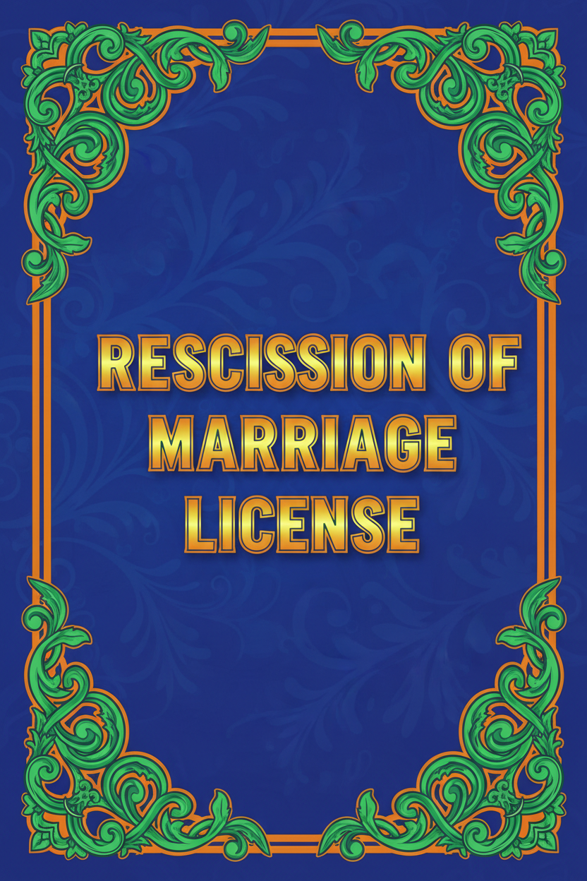 RESCISSION OF MARRIAGE LICENSE
